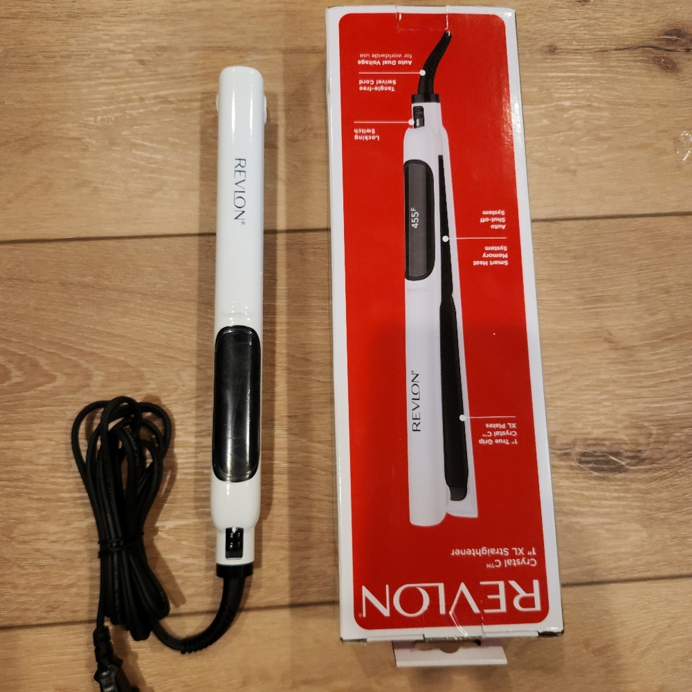 Revlon Crystal C + Ceramic Digital Hair Flat Iron 1 inch Straightener